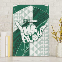 Hawaii Volleyball Canvas Wall Art Shaka Aloha Hand DT05 Without Frame Green - Polynesian Pride