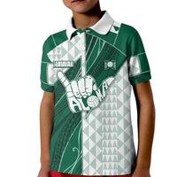 Custom Hawaii Volleyball Kid Polo Shirt Shaka Aloha Hand DT05 Kid Green - Polynesian Pride