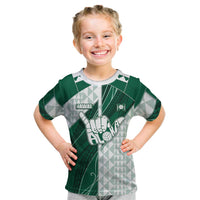 Custom Hawaii Volleyball Kid T Shirt Shaka Aloha Hand DT05 Green - Polynesian Pride