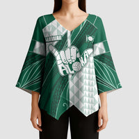 Custom Hawaii Volleyball Kimono Sleeve Blouse Shaka Aloha Hand DT05 - Polynesian Pride