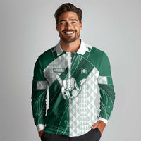 Custom Hawaii Volleyball Long Sleeve Polo Shirt Shaka Aloha Hand DT05 - Polynesian Pride