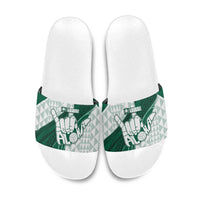 Hawaii Volleyball Slide Sandals Shaka Aloha Hand DT05 Green - Polynesian Pride