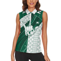 Custom Hawaii Volleyball Women Sleeveless Polo Shirt Shaka Aloha Hand DT05 - Polynesian Pride