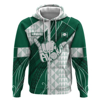 Custom Hawaii Volleyball Zip Hoodie Shaka Aloha Hand DT05 Zip Hoodie Green - Polynesian Pride