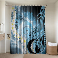 Piko Hawaiian Bathroom Set Blue Galaxy Spiral Plumeria Tribal Patterns