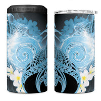 Piko Hawaiian 4 in 1 Can Cooler Tumbler Blue Galaxy Spiral Plumeria Tribal Patterns DT05 One Size: 16 oz Blue - Polynesian Pride