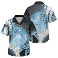 Piko Hawaiian Family Matching Summer Maxi Dress and Hawaiian Shirt Blue Galaxy Spiral Plumeria Tribal Patterns DT05 Son's Shirt Blue - Polynesian Pride