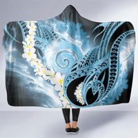 Piko Hawaiian Hooded Blanket Blue Galaxy Spiral Plumeria Tribal Patterns DT05 One Size Blue - Polynesian Pride