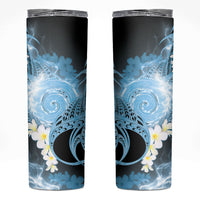 Piko Hawaiian Skinny Tumbler Blue Galaxy Spiral Plumeria Tribal Patterns