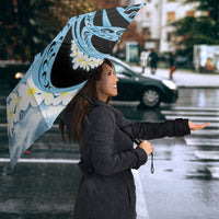Piko Hawaiian Umbrella Blue Galaxy Spiral Plumeria Tribal Patterns
