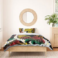 Piko Hawaiian Bedding Set Gradient Spiral Plumeria Tribal Patterns