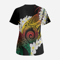Piko Hawaiian Scrub Top Gradient Spiral Plumeria Tribal Patterns DT05 - Polynesian Pride