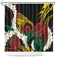 Piko Hawaiian Shower Curtain Gradient Spiral Plumeria Tribal Patterns DT05 Multicolor - Polynesian Pride