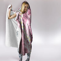 Piko Hawaiian Hooded Blanket Pink Galaxy Spiral Plumeria Tribal Patterns