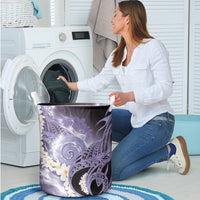 Piko Hawaiian Laundry Basket Purple Galaxy Spiral Plumeria Tribal Patterns