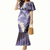 Piko Hawaiian Mermaid Dress Purple Galaxy Spiral Plumeria Tribal Patterns DT05 Women Purple - Polynesian Pride