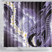 Piko Hawaiian Shower Curtain Purple Galaxy Spiral Plumeria Tribal Patterns DT05 - Polynesian Pride
