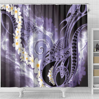 Piko Hawaiian Shower Curtain Purple Galaxy Spiral Plumeria Tribal Patterns DT05 - Polynesian Pride