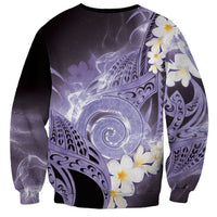 Piko Hawaiian Sweatshirt Purple Galaxy Spiral Plumeria Tribal Patterns