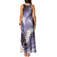 Piko Hawaiian Tank Maxi Dress Purple Galaxy Spiral Plumeria Tribal Patterns DT05 - Polynesian Pride