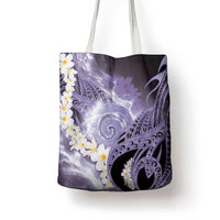 Piko Hawaiian Tote Bag Purple Galaxy Spiral Plumeria Tribal Patterns