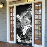 Piko Hawaiian Door Cover Monochrome Galaxy Spiral Plumeria Tribal Patterns