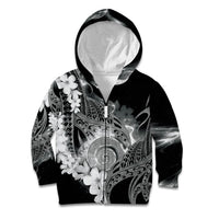 Piko Hawaiian Kid Hoodie Monochrome Galaxy Spiral Plumeria Tribal Patterns