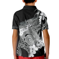 Piko Hawaiian Kid Polo Shirt Monochrome Galaxy Spiral Plumeria Tribal Patterns DT05 - Polynesian Pride