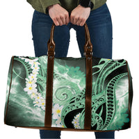 Piko Hawaiian Travel Bag Green Galaxy Spiral Plumeria Tribal Patterns