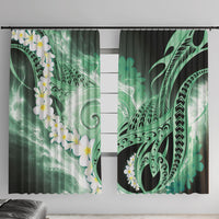 Piko Hawaiian Window Curtain Green Galaxy Spiral Plumeria Tribal Patterns