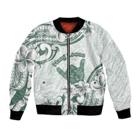 Aloha Hawaii Shaka Bomber Jacket Hang Loose Mint Version - Polynesian Pride