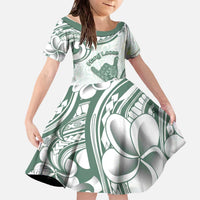 Aloha Hawaii Shaka Family Matching Off The Shoulder Long Sleeve Dress and Hawaiian Shirt Hang Loose Mint Version - Polynesian Pride