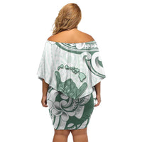 Aloha Hawaii Shaka Family Matching Off Shoulder Short Dress and Hawaiian Shirt Hang Loose Mint Version DT05 - Polynesian Pride