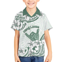 Aloha Hawaii Shaka Family Matching Puletasi and Hawaiian Shirt Hang Loose Mint Version DT05 Son's Shirt Mint - Polynesian Pride