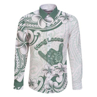 Aloha Hawaii Shaka Family Matching Tank Maxi Dress and Hawaiian Shirt Hang Loose Mint Version DT05 Dad's Shirt - Long Sleeve Mint - Polynesian Pride