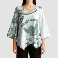 Aloha Hawaii Shaka Kimono Sleeve Blouse Hang Loose Mint Version - Polynesian Pride