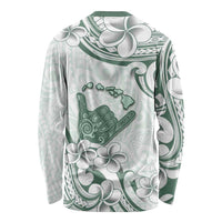 Aloha Hawaii Shaka Long Sleeve Shirt Hang Loose Mint Version DT05 - Polynesian Pride