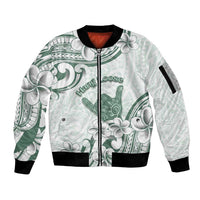 Aloha Hawaii Shaka Sleeve Zip Bomber Jacket Hang Loose Mint Version - Polynesian Pride