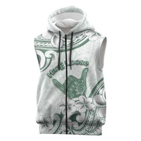 Aloha Hawaii Shaka Sleeveless Zip Hoodie Hang Loose Mint Version DT05 Mint - Polynesian Pride
