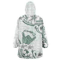 Aloha Hawaii Shaka Wearable Blanket Hoodie Hang Loose Mint Version DT05 - Polynesian Pride