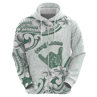 Aloha Hawaii Shaka Zip Hoodie Hang Loose Mint Version - Polynesian Pride