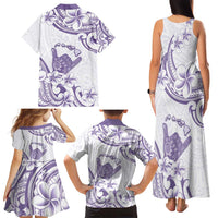 Aloha Hawaii Shaka Family Matching Tank Maxi Dress and Hawaiian Shirt Hang Loose Purple Version - Polynesian Pride