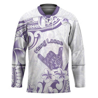 Aloha Hawaii Shaka Hockey Jersey Hang Loose Purple Version DT05 Unisex Purple - Polynesian Pride