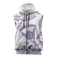 Aloha Hawaii Shaka Sleeveless Zip Hoodie Hang Loose Purple Version DT05