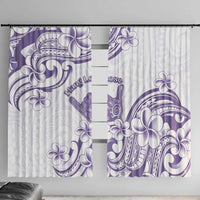 Aloha Hawaii Shaka Window Curtain Hang Loose Purple Version DT05 With Hooks Purple - Polynesian Pride
