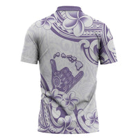 Aloha Hawaii Shaka Zipper Polo Shirt Hang Loose Purple Version DT05 - Polynesian Pride
