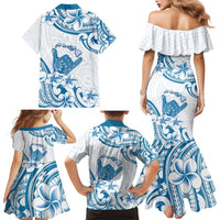 Aloha Hawaii Shaka Family Matching Mermaid Dress and Hawaiian Shirt Hang Loose Blue Version - Polynesian Pride