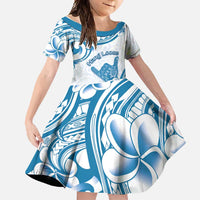 Aloha Hawaii Shaka Family Matching Summer Maxi Dress and Hawaiian Shirt Hang Loose Blue Version - Polynesian Pride