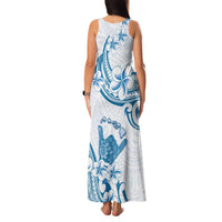 Aloha Hawaii Shaka Family Matching Tank Maxi Dress and Hawaiian Shirt Hang Loose Blue Version - Polynesian Pride