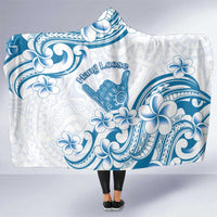 Aloha Hawaii Shaka Hooded Blanket Hang Loose Blue Version - Polynesian Pride